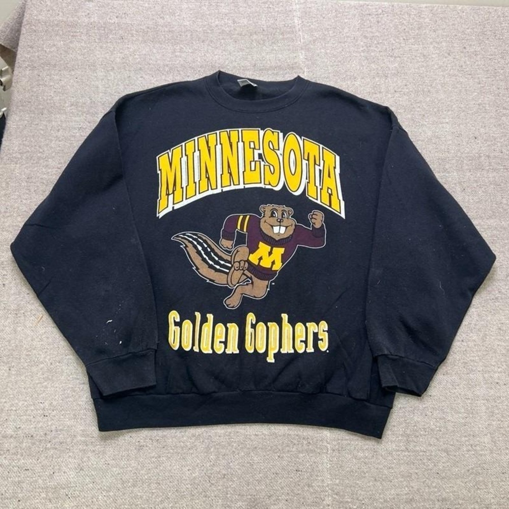 Vintage‎ Minnesota Golden Gophers Sweatshirt Mens 3XL Black 1990s NCAA
